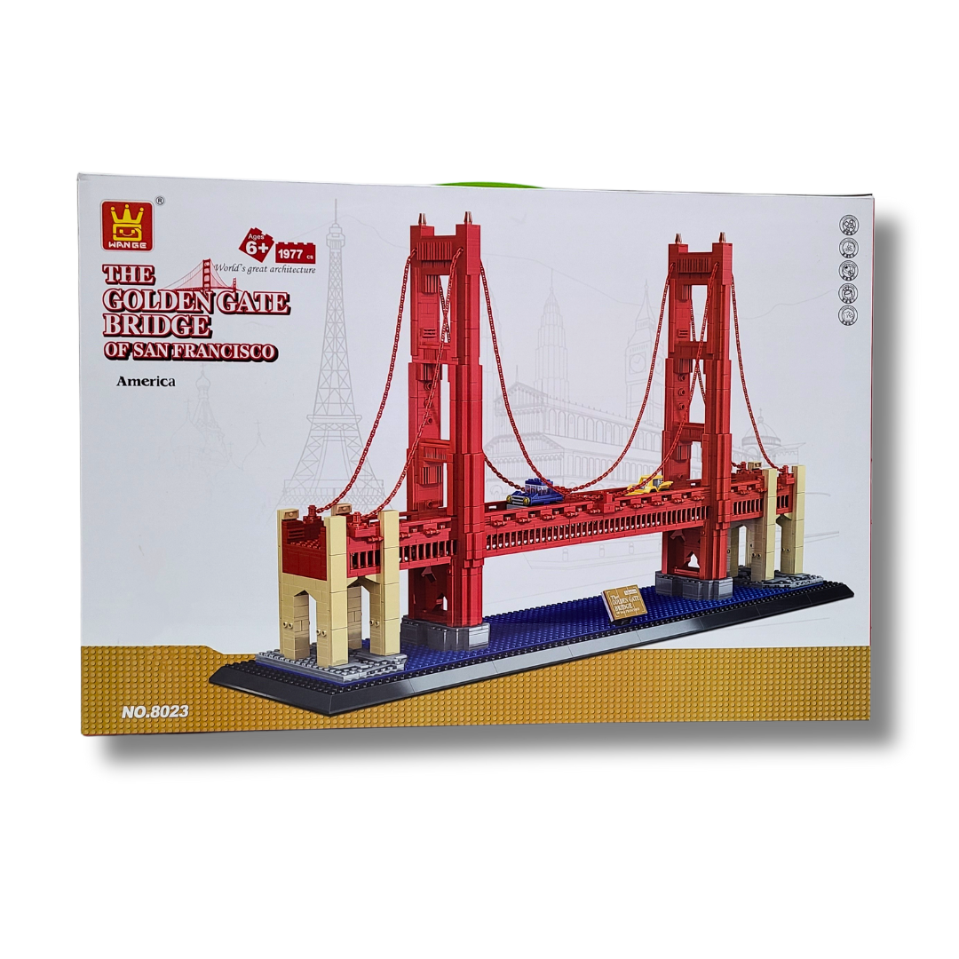 WANGE 8023 Golden Gate Bridge – 1,977-Piece Architecture Brick Set