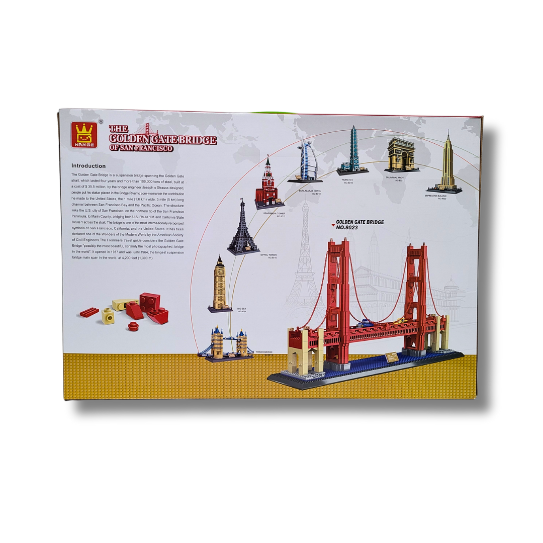 WANGE 8023 Golden Gate Bridge – 1,977-Piece Architecture Brick Set