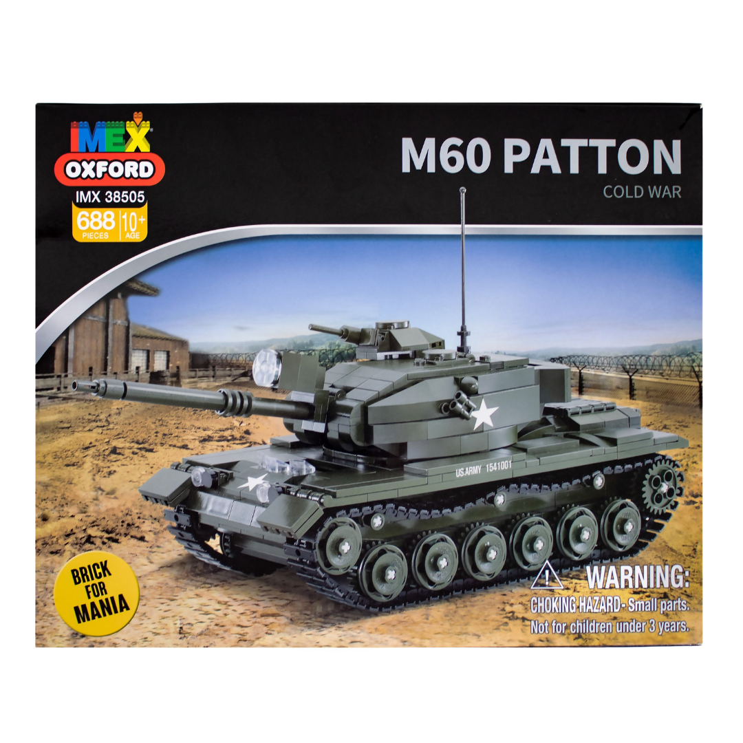 IMEX Oxford M60 Patton Tank Brick Set – 688-Piece Cold War Battle Tank Model