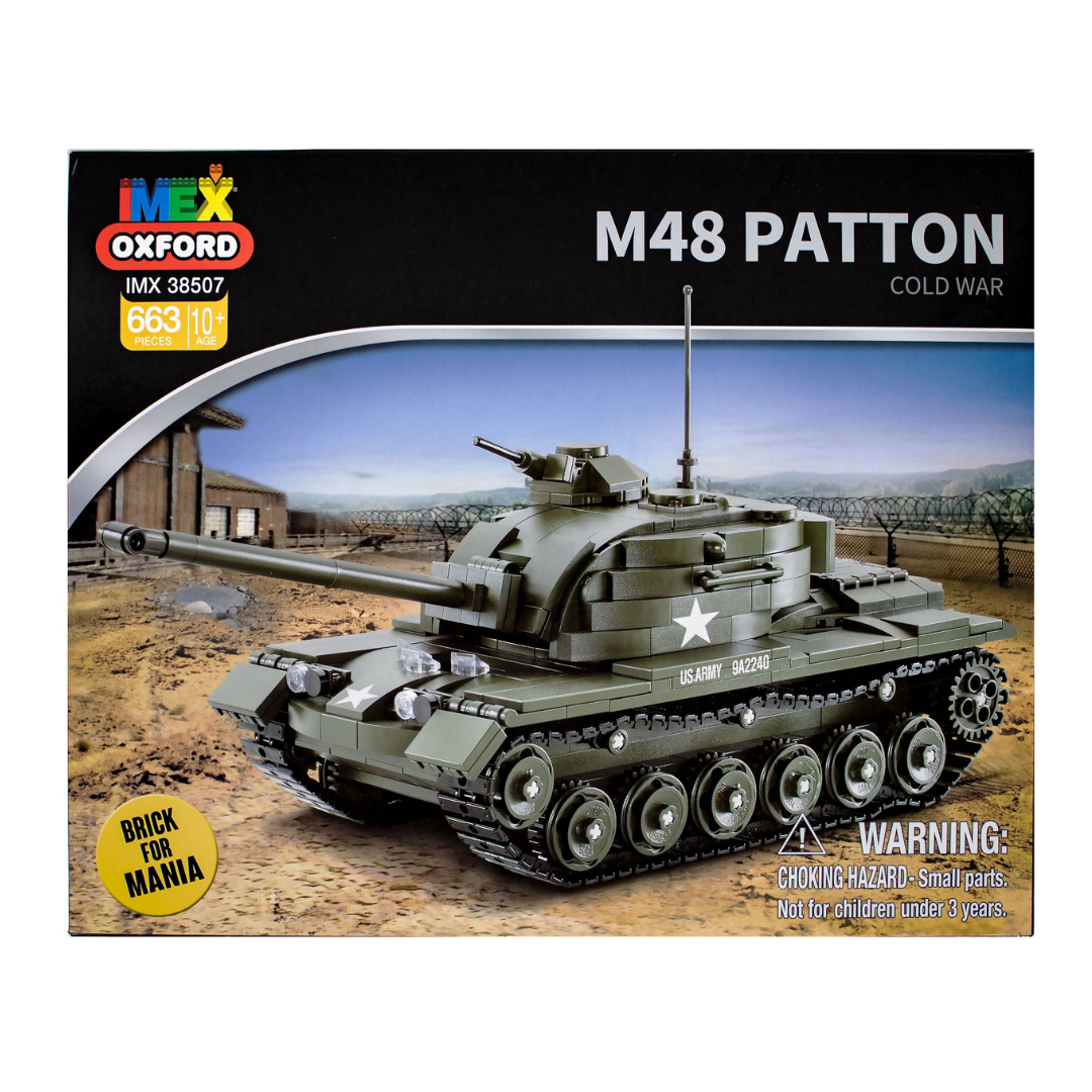 IMEX Oxford M48 Patton Tank Brick Set – 663-Piece Cold War Battle Tank Model