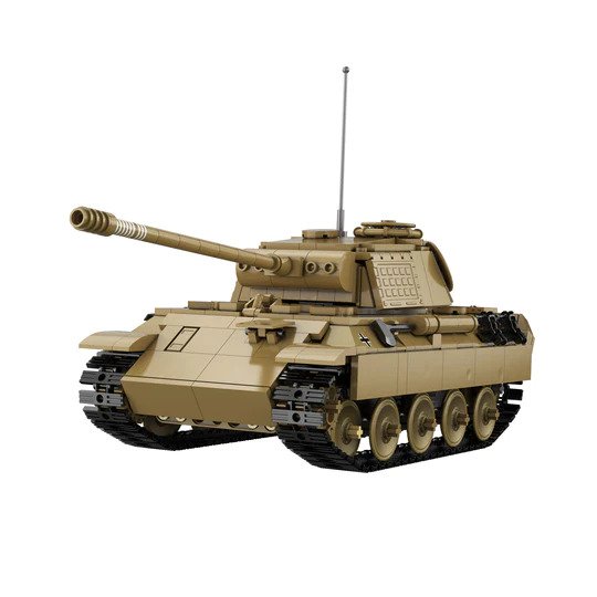 CaDA WWII German Panther Tank Remote Controlled Brick Building Set 907 Pieces