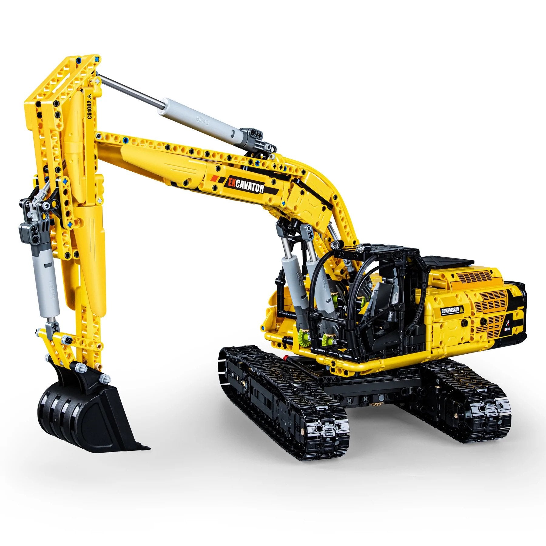 CaDA Full Function Excavator Construction Series (Non-Motorized) Brick Building Set 1,702 Pieces