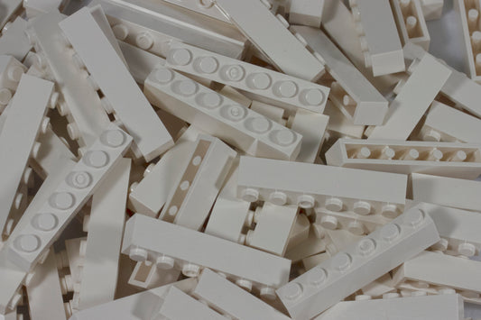 1x6 Stud Brick 100 Pack (White)