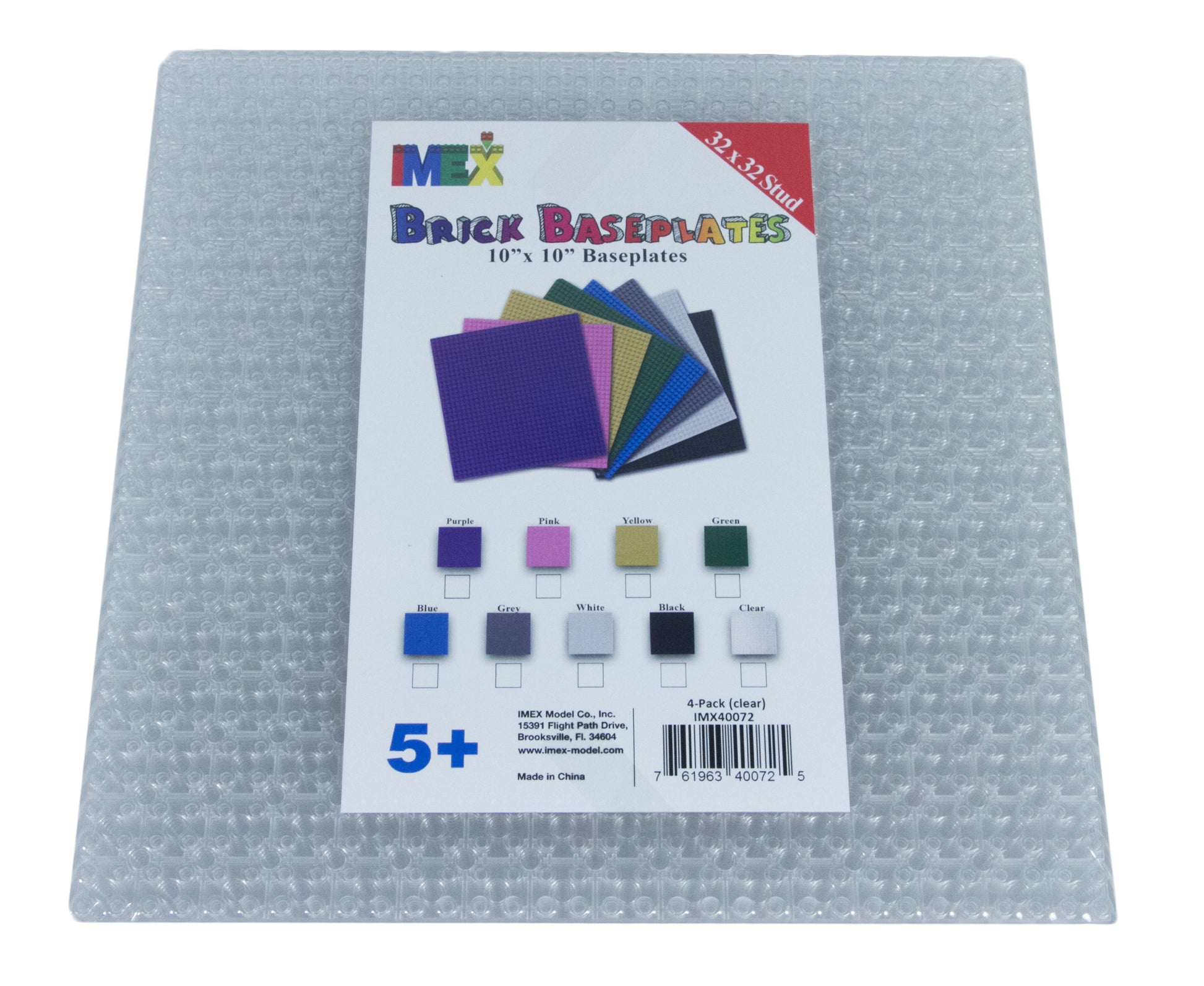 32x32 Stud Baseplate 6 Pack (Clear)