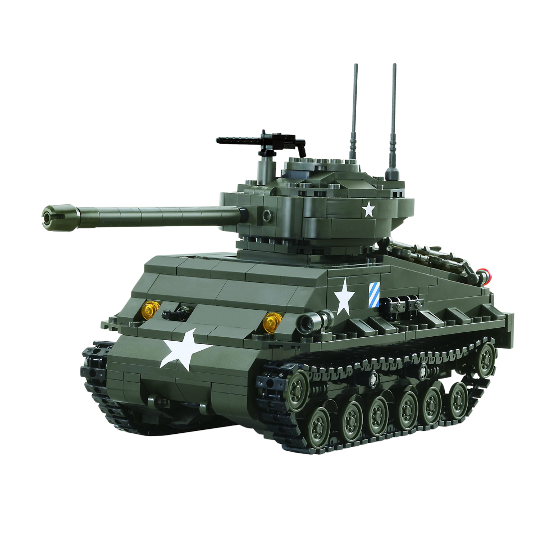 IMEX Oxford Sherman M4A3E8 Easy Eight Tank Brick Set – 608-Piece WWII U.S. Medium Tank Model