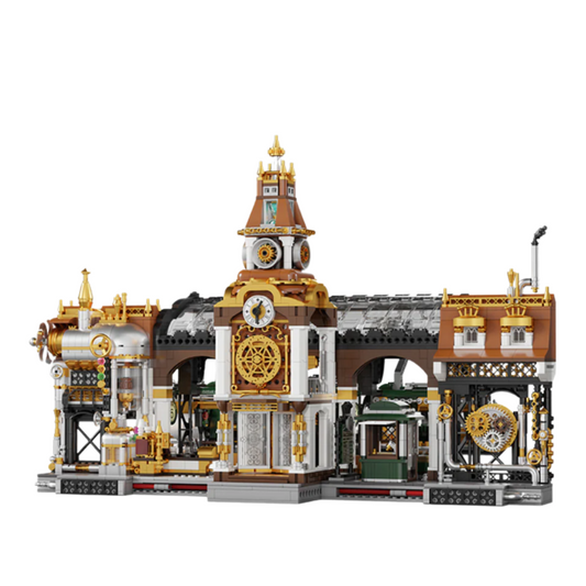 Pantasy 85007 Steampunk Railway Station – 2,788-Piece Modular Victorian City Train Build