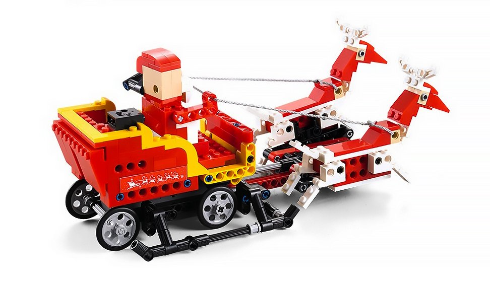 CaDA Santa Claus 2in1 with Sleigh Motion & Sound Controlled Brick Building Set; Lights, Movement & Sound 439 Pieces